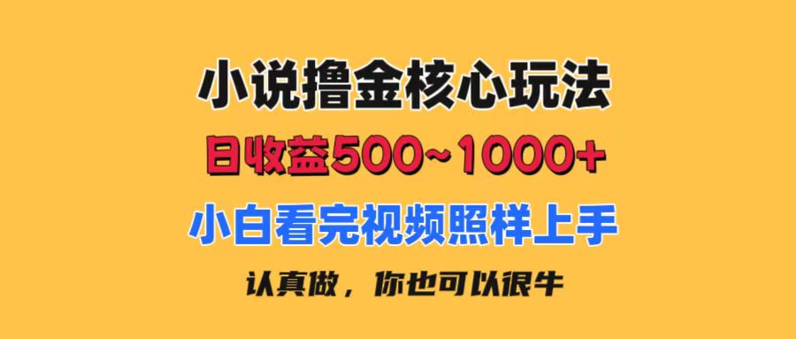 小说撸金核心玩法,日收益500-1000+,小白轻松上手零成本-无双副业