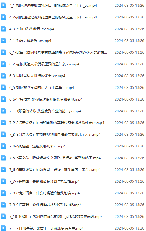 实体店老板获客特训营:认知、定位、文案、矩阵、直播、AI等72节课程