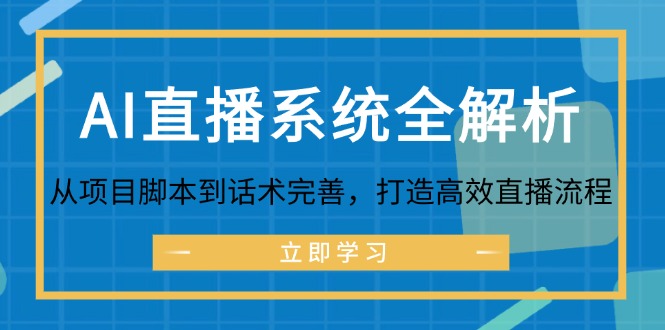 AI直播系统全解析:从项目脚本到话术完善,打造高效直播流程-无双副业
