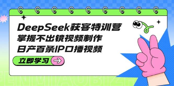 DeepSeek获客特训营:掌握不出镜视频制作与IP口播技巧-无双副业