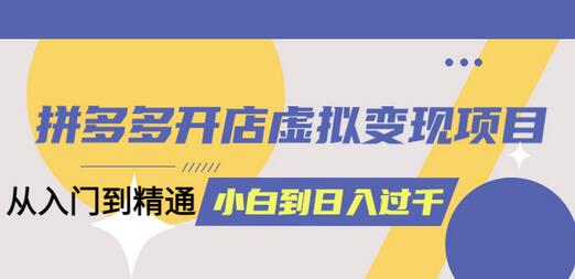 拼多多开店虚拟变现项目:从小白到日入1000的完整指南-无双副业