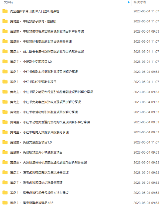 黄岛主副业多套热门项目合集:日入几十到几百不等