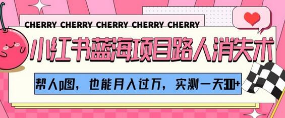 小红书蓝海项目:路人消失术,P图月入过万,实测日赚300+-无双副业