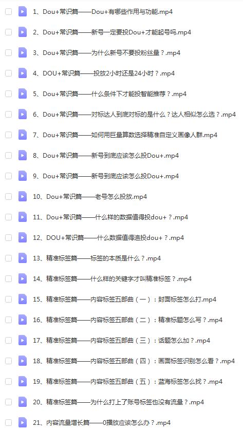 张Sir的DOU+投放与运营课:2022年新版教程50集