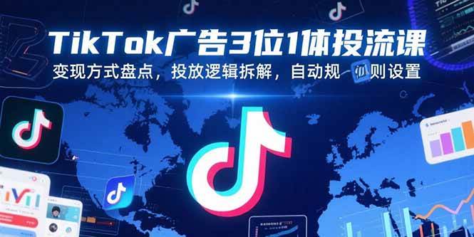 TikTok广告三位一体投流课:变现方式与投放逻辑全解析-无双副业
