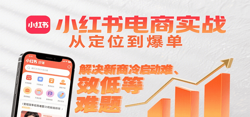 小红书电商实战:从定位到爆单解决冷启动与变现难题-无双副业