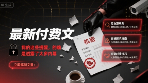 付费文透露内幕提醒与史诗级变化机遇-无双副业