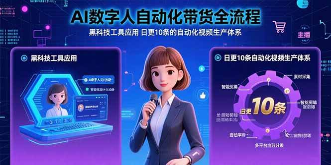 AI数字人自动化带货全流程:黑科技工具应用与视频生产体系-无双副业