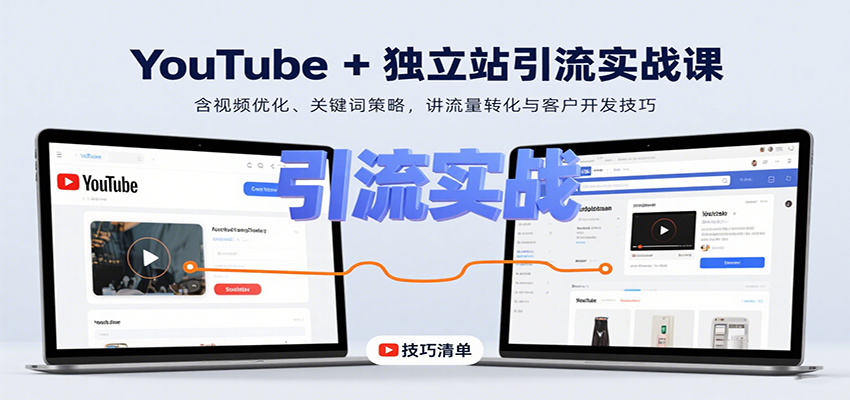 YouTube与独立站引流实战:视频优化、关键词策略与流量转化技巧-无双副业