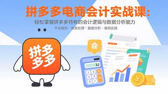 拼多多电商会计实战课:掌握特有会计逻辑与数据分析能力-无双副业