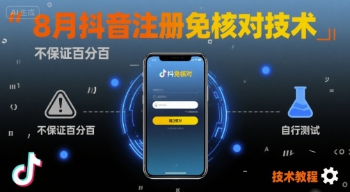 8月抖音注册免核对技术实测分享-无双副业