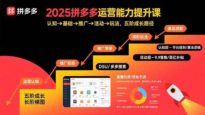 2025拼多多运营能力提升课:五阶成长路径从认知到玩法-无双副业
