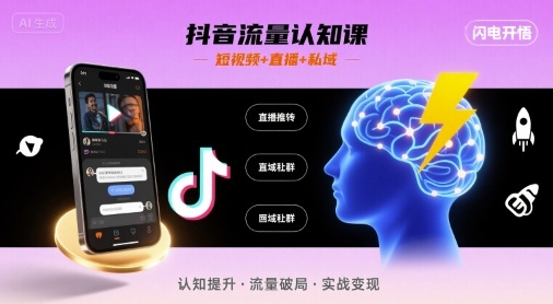 抖音流量认知课:短视频直播私域运营与变现玩法指南-无双副业
