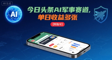 今日头条AI军事赛道单日收益高,手机操作附详细指令-无双副业