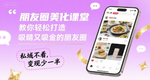 朋友圈美化课堂,轻松打造吸睛吸金朋友圈-无双副业