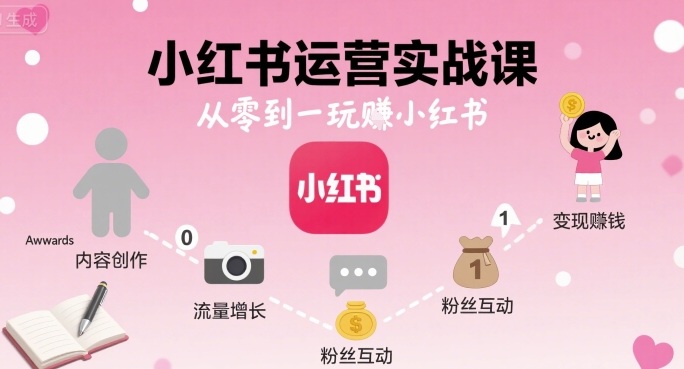 小红书运营实战课从零到一玩转小红书-无双副业