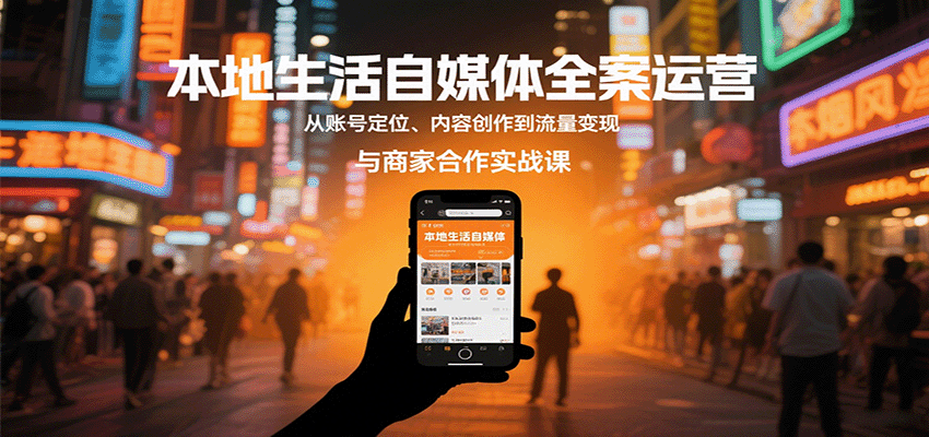 本地生活自媒体运营实战课:账号定位到商家合作全流程-无双副业