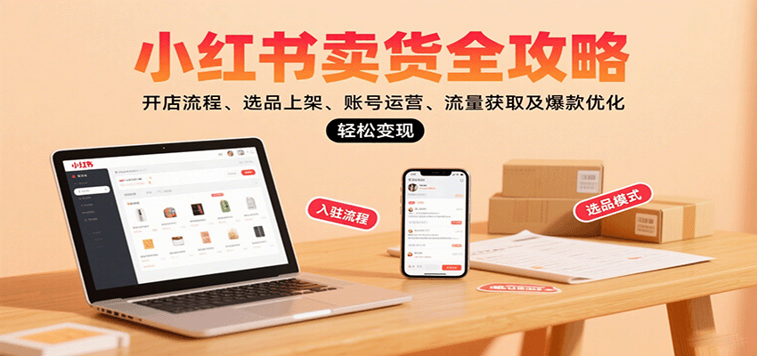 小红书卖货全攻略:开店选品运营流量变现指南-无双副业