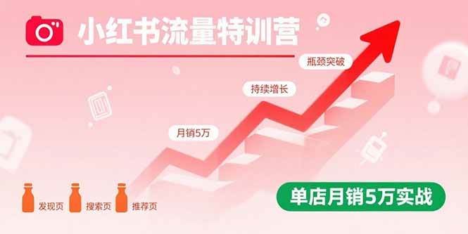 小红书流量特训营:突破流量瓶颈实现店铺持续增长-无双副业