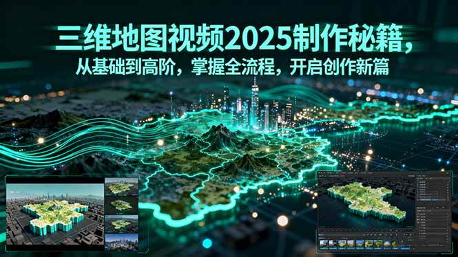 三维地图视频2025制作秘籍,从基础到高阶掌握全流程-无双副业