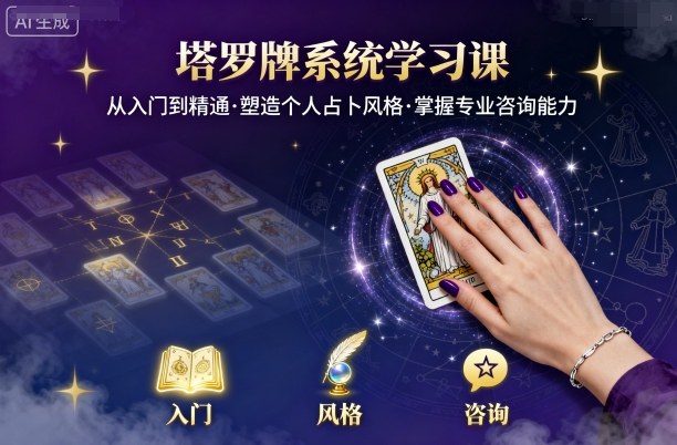 塔罗牌系统学习课从入门到精通塑造个人占卜风格-无双副业