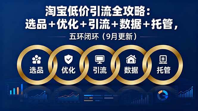 淘宝低价引流全攻略:选品优化引流数据托管五环闭环-无双副业