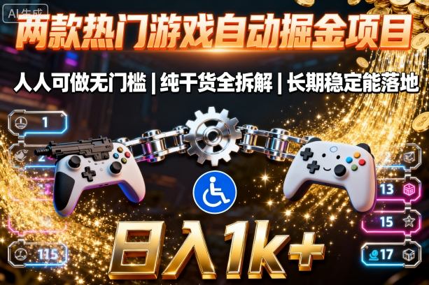 热门游戏自动掘金项目拆解,无门槛日入千元稳定收益-无双副业
