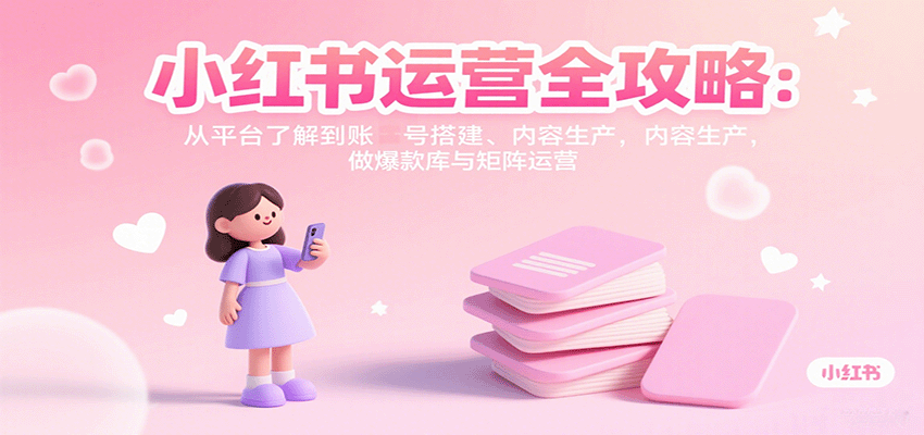 小红书运营全攻略:账号搭建、内容生产与矩阵运营-无双副业