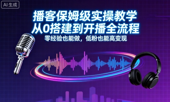 播客从0搭建到开播全流程教学,零经验高变现指南-无双副业