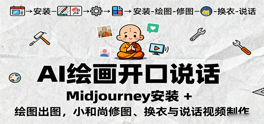 AI绘画制作开口说话视频教程:Midjourney绘图与数字人创作-无双副业