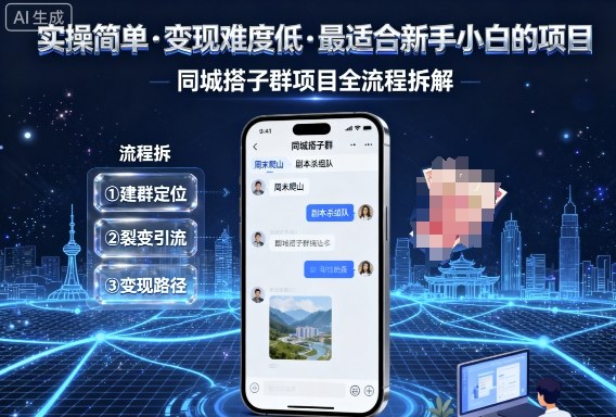 新手小白轻松入门的同城搭子群项目全流程拆解-无双副业