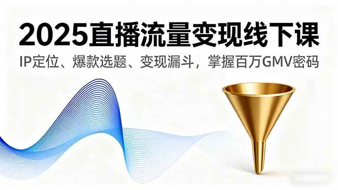 2025直播流量变现线下课:IP定位与百万GMV实战秘籍-无双副业