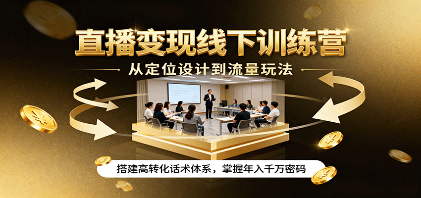 直播变现训练营从定位设计到流量玩法掌握年入千万密码-无双副业