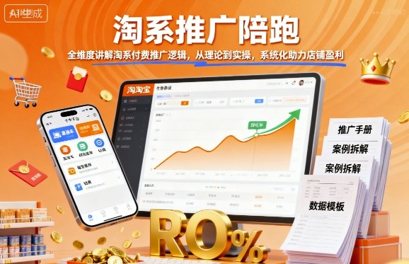 淘系付费推广逻辑全解析,理论实操结合助力店铺盈利-无双副业