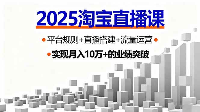 2025淘宝直播课程:平台规则、直播搭建与流量运营实战-无双副业