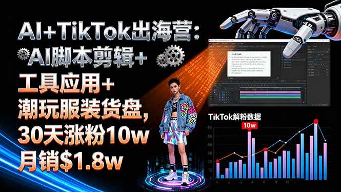 AI+TikTok出海营:AI脚本剪辑+工具应用+潮玩服装货盘-无双副业