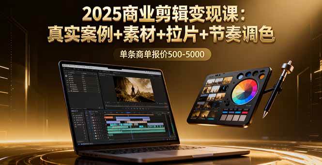 2025商业剪辑变现课:案例教学+实战接单技巧-无双副业