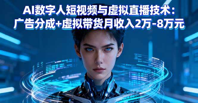 AI数字人短视频与虚拟直播技术:广告分成与虚拟带货指南-无双副业