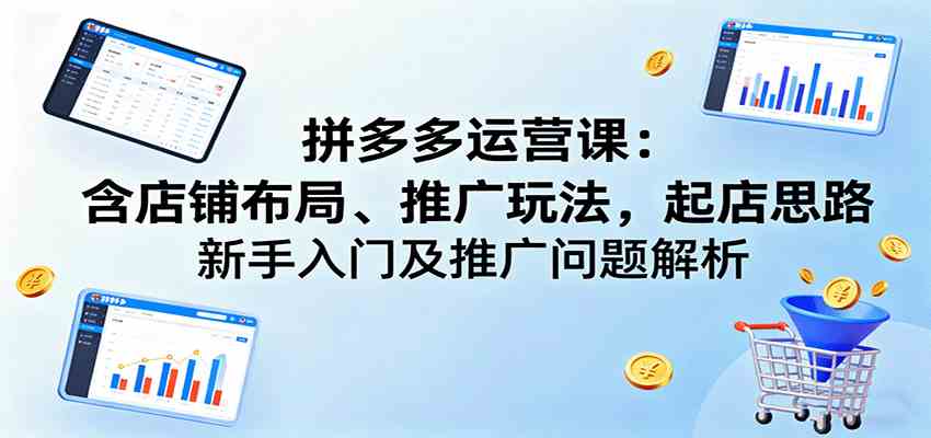 拼多多店铺运营实战课:从0到1打造盈利店铺全攻略-无双副业