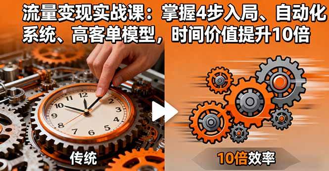 流量变现实战课:掌握4步入局自动化系统高客单模型-无双副业
