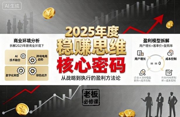 稳賺思维老板创业营拆解2025年企业持续盈利核心密码-无双副业