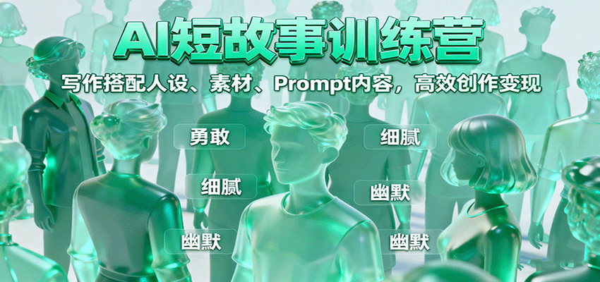 AI短故事训练营:写作搭配人设素材Prompt高效创作变现-无双副业