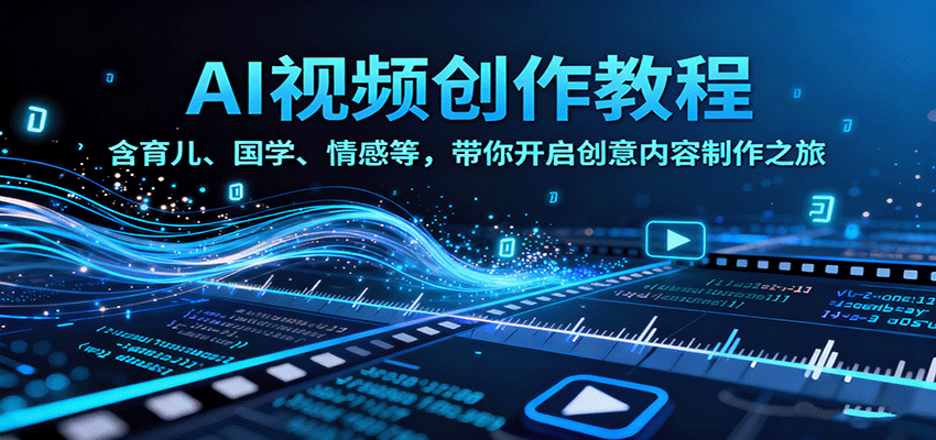 AI视频创富课,涵盖育儿国学情感等领域的创意内容制作-无双副业