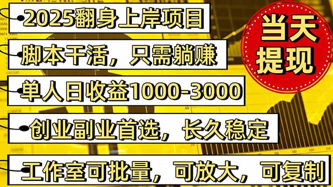 稳定八年美金掘金2.0脚本项目,单人日收益1000-3000可批量操作-无双副业