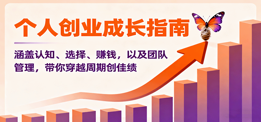 个人创业成长指南:认知选择赚钱与团队管理秘籍-无双副业