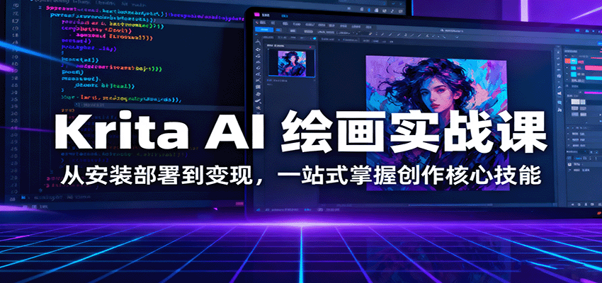 Krita AI绘画实战课:从安装到变现掌握核心技能-无双副业