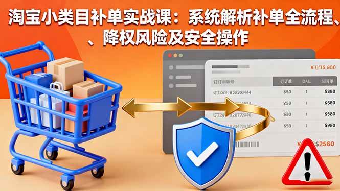 淘宝小类目补单实战课:系统解析补单全流程与安全操作-无双副业