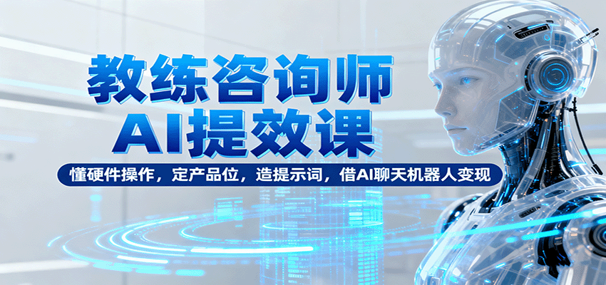 教练咨询师AI提效课:硬件操作产品定位提示词变现-无双副业