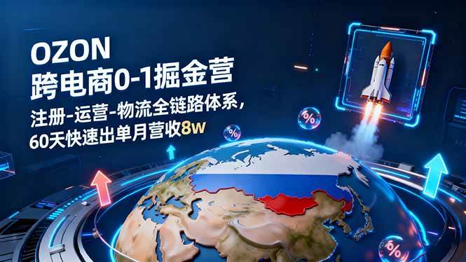OZON跨境电商0-1掘金营:注册运营物流全链路体系60天快速出单-无双副业