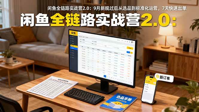 闲鱼全链路实战营2.0:9月新规从选品到标准化运营快速出单-无双副业